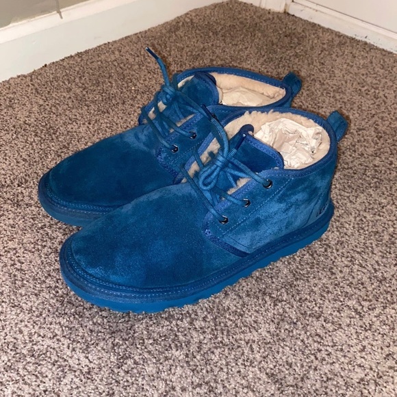 UGG Mens Neumel Blue Suede Lace Up Boots Size 12 - Picture 7 of 10